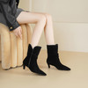 westory2025年冬季小方头猫跟堆褶宽筒靴波西米亚风西部靴一脚蹬中筒靴S25DC85951 商品缩略图2