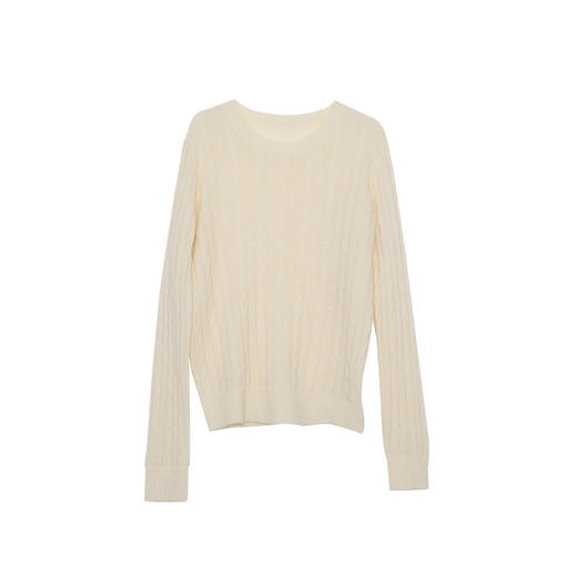 VIMAGE纬漫纪绵羊毛时尚长袖复古圆领绞花针织衫上衣2025秋季新款V2401106 商品图5