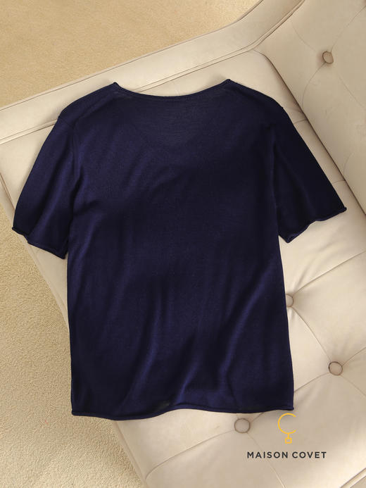 MAISON COVET丝羊绒v领短袖上衣 商品图6