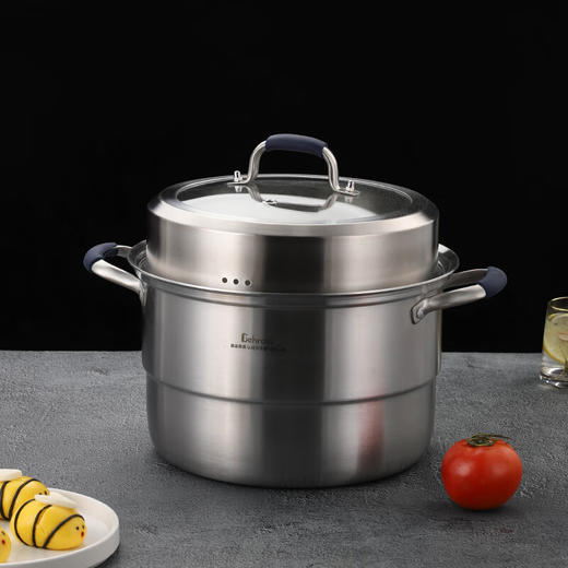 贝伦斯304不锈钢蒸锅燃气灶电磁炉馍馒头包子蒸锅家用蒸煮两用加厚二层 商品图10