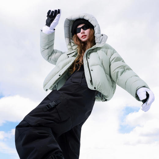 【防水易打理】三彩2025冬季新款90白鸭绒羽绒服宽松面包服短款M 商品图1