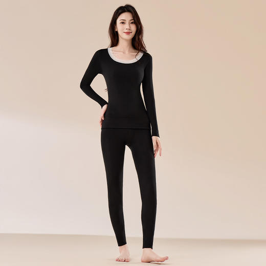 【软糯亲肤❗️10A抗菌保暖内衣套装】薰衣草精华锁温蓄热，护膝贴片，护颈贴片，护颈暖背，暖膝避免老寒腿！秋冬款女士蕾丝花边秋衣秋裤贴片加厚打底衫 商品图5