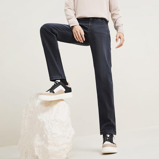 【碳能热感纤维】柒牌牛仔裤男秋季新款休闲百搭直筒水洗保暖长裤129H71330 商品图1