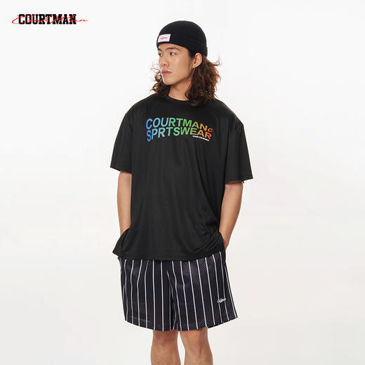 COURTMAN野球帝美式投篮服运动休闲T恤男女同款篮球短袖渐变logo 商品图3