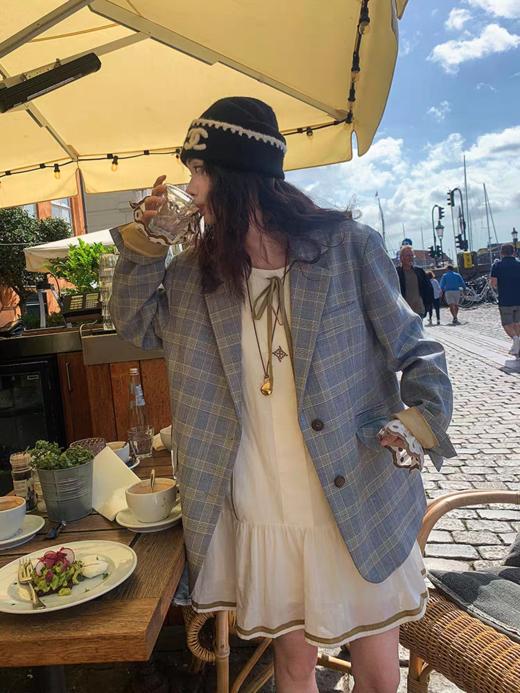 浮生八记/25C149/“90‘s女作家”法式格纹西装外套 商品图4