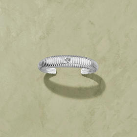 订购4周到｜Tityaravy-Prema-银色 条纹 白托帕石 手镯［法国设计师］