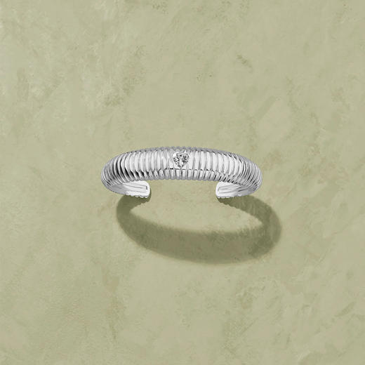 订购4周到｜Tityaravy-Prema-银色 条纹 白托帕石 手镯［法国设计师］ 商品图0