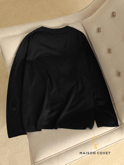 MAISON COVET丝羊绒圆领设计感上衣 商品图6