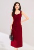 SIA SAYLOR 红色桃心领吊带褶皱收腰连衣裙 19090 商品缩略图1