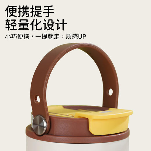 【热销陶瓷内胆保温杯】便捷提手随行咖啡杯 高颜值卡通图案双饮杯 商品图3