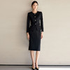 IWY/经典黑色小香风西装套裙女时尚酒店经理接待工作服两件套裙WCS128 商品缩略图0