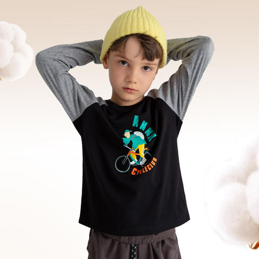 男童圆领长袖针织衫秋季新款安奈儿童装EB531583 商品图3