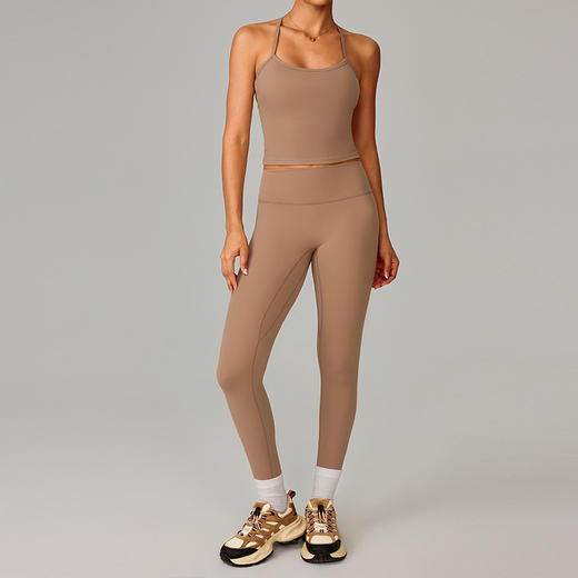 跃牌【轻匀系列】高腰提臀磨毛瑜伽裤女跑步速干健身裤显瘦紧身运动裤CK9109 商品图3