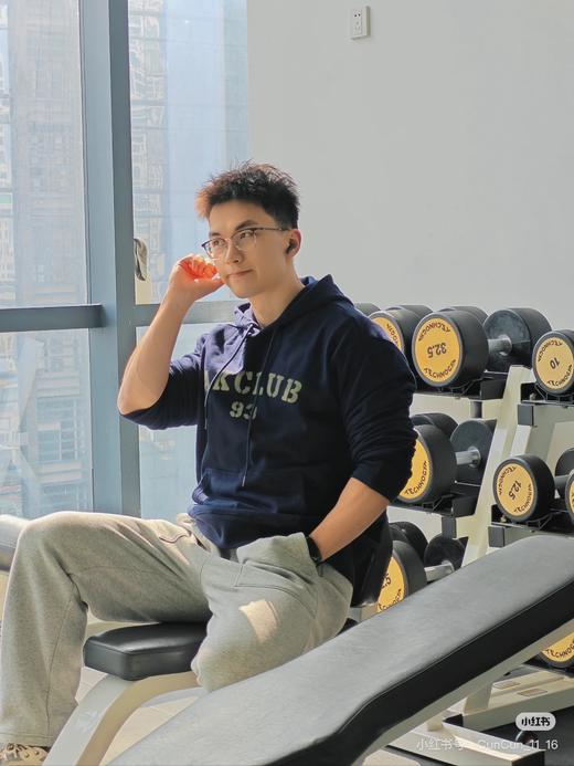 ad 男女同款抽绳简约加绒灰色束脚运动裤（蕾姐穿S） 商品图10