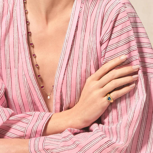 订购4周到｜Tityaravy-Gini-金色 心形 蓝托帕石 戒指［法国设计师］ 商品图1