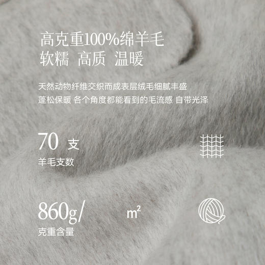 【严选】诗凡黎浅灰连帽毛呢外套2025冬新款100绵羊毛韩系百搭一手长大衣7G9370361 商品图4