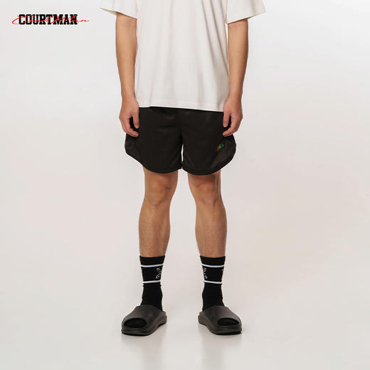 COURTMAN野球帝彩虹logo美式篮球短裤透气训练跑步健身运动短裤网眼 商品图4