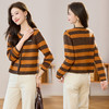 2025春秋新款条纹针织衫开衫女小香风圆领毛衣外套长袖二八月外搭 商品缩略图2