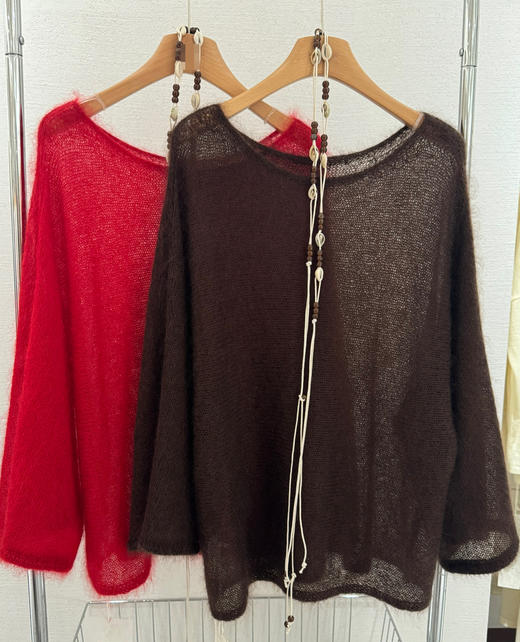 【门店同款】ENJOY秋季“谧色花颂”喇叭袖贝壳腰绳针织 166494119 商品图0