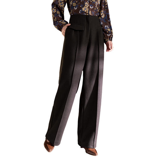 QS秋冬垂感气质长裤秋季新款羊毛混纺阔腿休闲裤女1729 商品图4