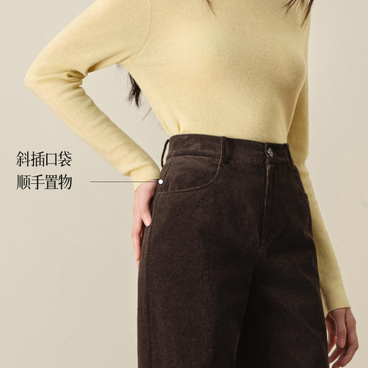 【严选】孟子义代言诗凡黎灯芯绒直筒休闲裤2025秋冬新款百搭美拉德风长裤7G9351291 商品图3