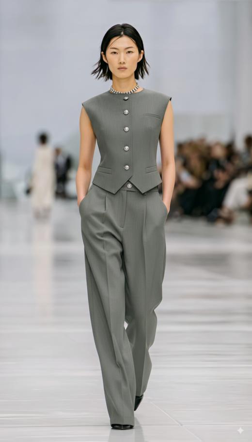 复古珠边造型微包肩马甲 商品图0