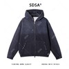 SDSA男士秋冬新款痞帅男装潮牌磨破拉链连帽卫衣百搭开衫外套时尚 商品缩略图0
