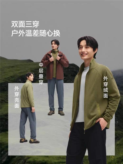 蕉下男士轻量万粒绒外套PM129双面穿摇粒绒上衣男保暖秋装夹克 商品图4