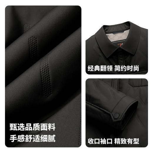 【含桑蚕丝】圣得西男士翻领商务棉服2025秋季新款行政风简约外套 商品图4