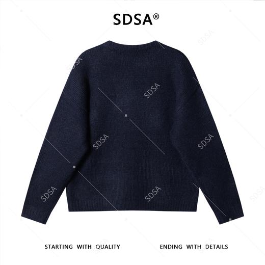 22625SDSA男士秋冬新款痞帅男装极简风宽松圆领针织衫纯色毛衣气质百搭 商品图4