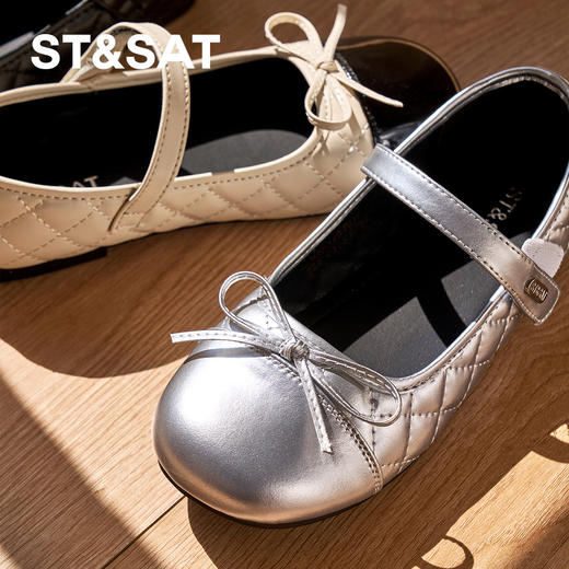 【童鞋】星期六可爱菱纹格蝴蝶结女童玛丽珍SSD3191U1L 商品图1