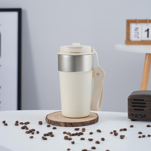 秋冬【陶瓷内胆咖啡杯】316不锈钢保温杯 便携手提简约直饮吸管双饮杯 商品图6