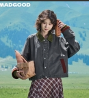 马得工地/MDGDWT13258/油蜡洗褪拼接夹克