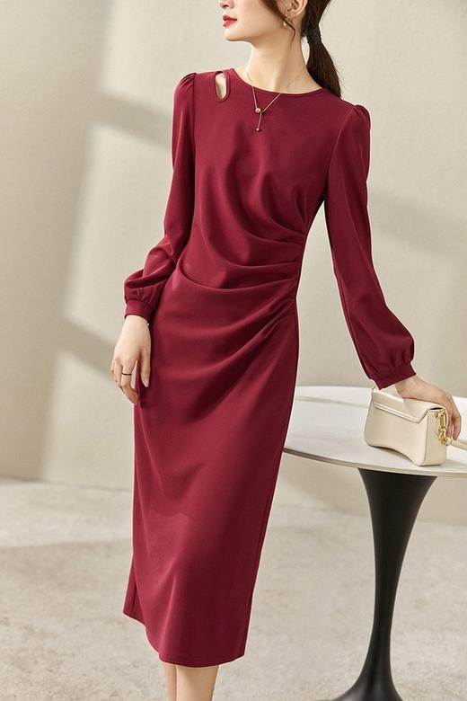 SENTUBILA尚都比拉 肩部镂空优雅褶皱连衣裙 19009 商品图2