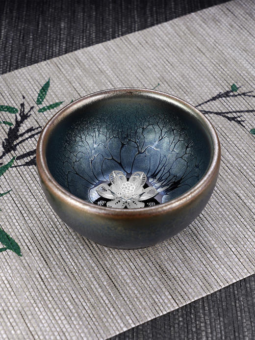 子佩集S990【深海绘卷】摆件【FP026】纯银茶具花丝建盏茶杯品茗杯2508 商品图2