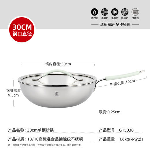 丝带系列-30cm单柄炒锅（5色） 商品图11