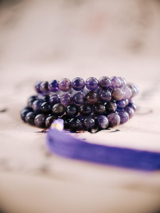 【福利】 紫水晶108颗多圈串珠 | 珠径1.0 微瑕【器悟雅玩】 商品图0