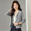 SC6-5811 2025秋季新款韩版连帽针织开衫女休闲外套薄款卫衣单排扣百搭上衣 商品缩略图2