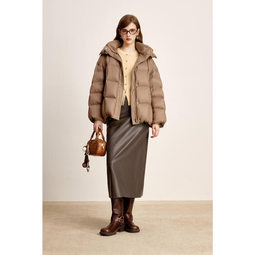 【商场同款】诗凡黎可拆卸帽领鸭绒羽绒服2024冬新款女3FA480071R 商品图1