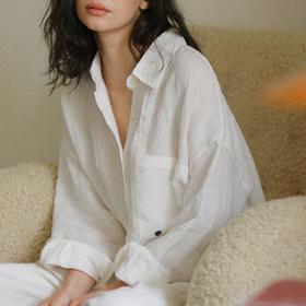 “茶卡盐湖蓝”纯棉贝壳衬衫，高级老钱风，穿它轻松有【3-5天发货】