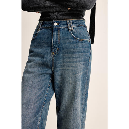 【商场同款】诗凡黎高腰显瘦直筒裤2024冬新款长裤女3FA152561 商品图3