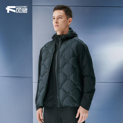 双面穿智能温控葫芦纹鹅绒马甲 商品图0