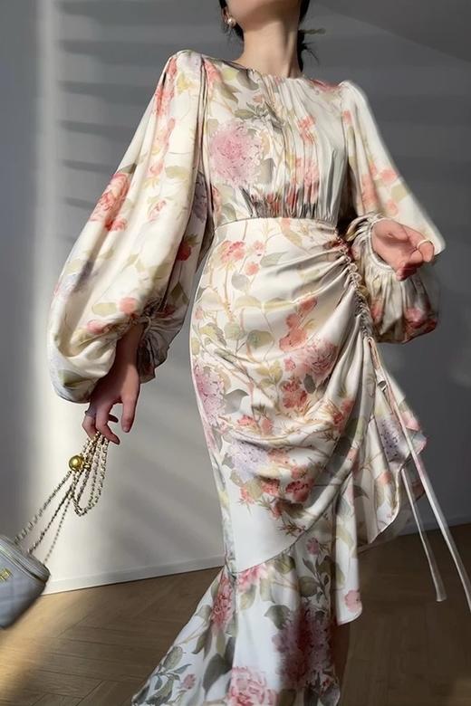 L.Fleuri 法式印花灯笼袖连衣裙 17010 商品图0