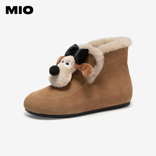 MIO米奥雪地靴冬季可爱小鹿玩偶新款豹纹保暖毛毛加绒短靴女M256652913 商品图1