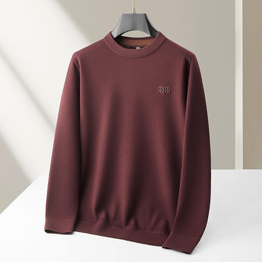 【DKP】大依优型大码男装加绒加厚针织衫新款男士加肥加大码时尚休闲圆领加绒毛衣男 商品图5