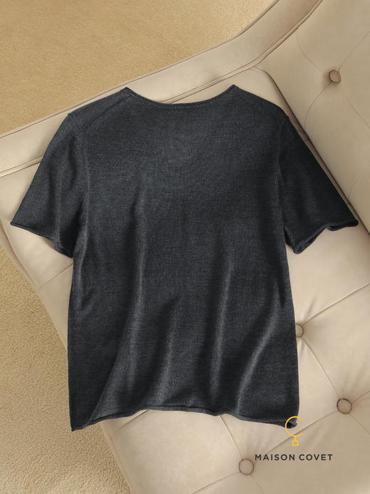 MAISON COVET丝羊绒v领短袖上衣 商品图4