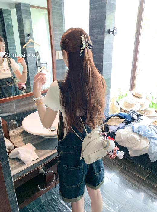 <曾小咸推荐>现货秒杀！微信超特价！高腰牛仔背带裤短裤 日常179.99 立减80 秒杀99.99！ 商品图5