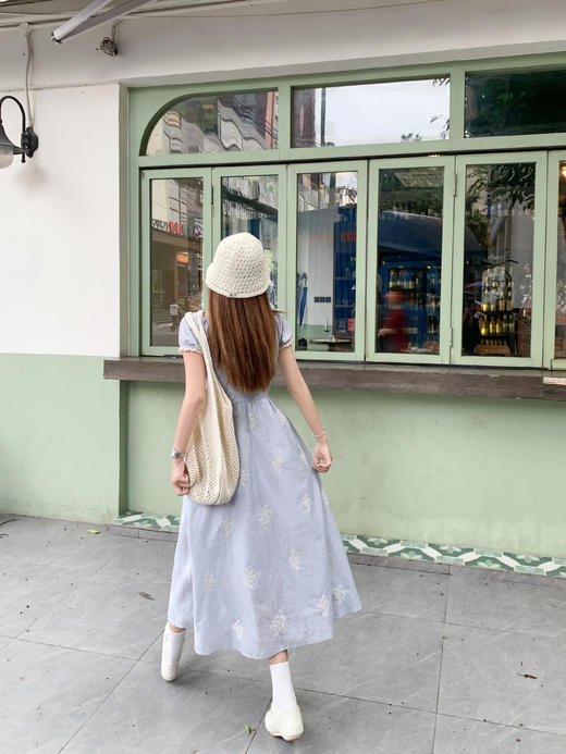 <曾小咸推荐>现货秒杀！微信超特价！法式泡泡袖条纹刺绣连衣裙 日常229.99 立减120 秒杀109.99！ 商品图7