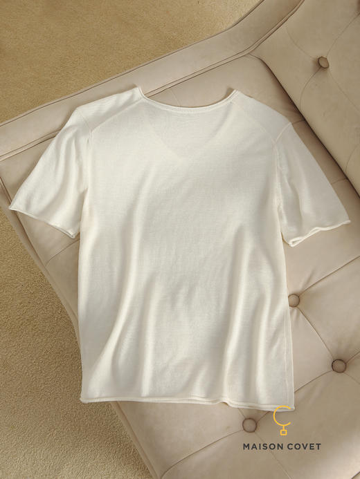 MAISON COVET丝羊绒v领短袖上衣 商品图2