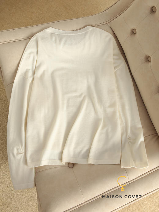 MAISON COVET丝羊绒圆领设计感上衣 商品图2